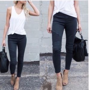 Stretch Moto Leggings with Zipper Detail